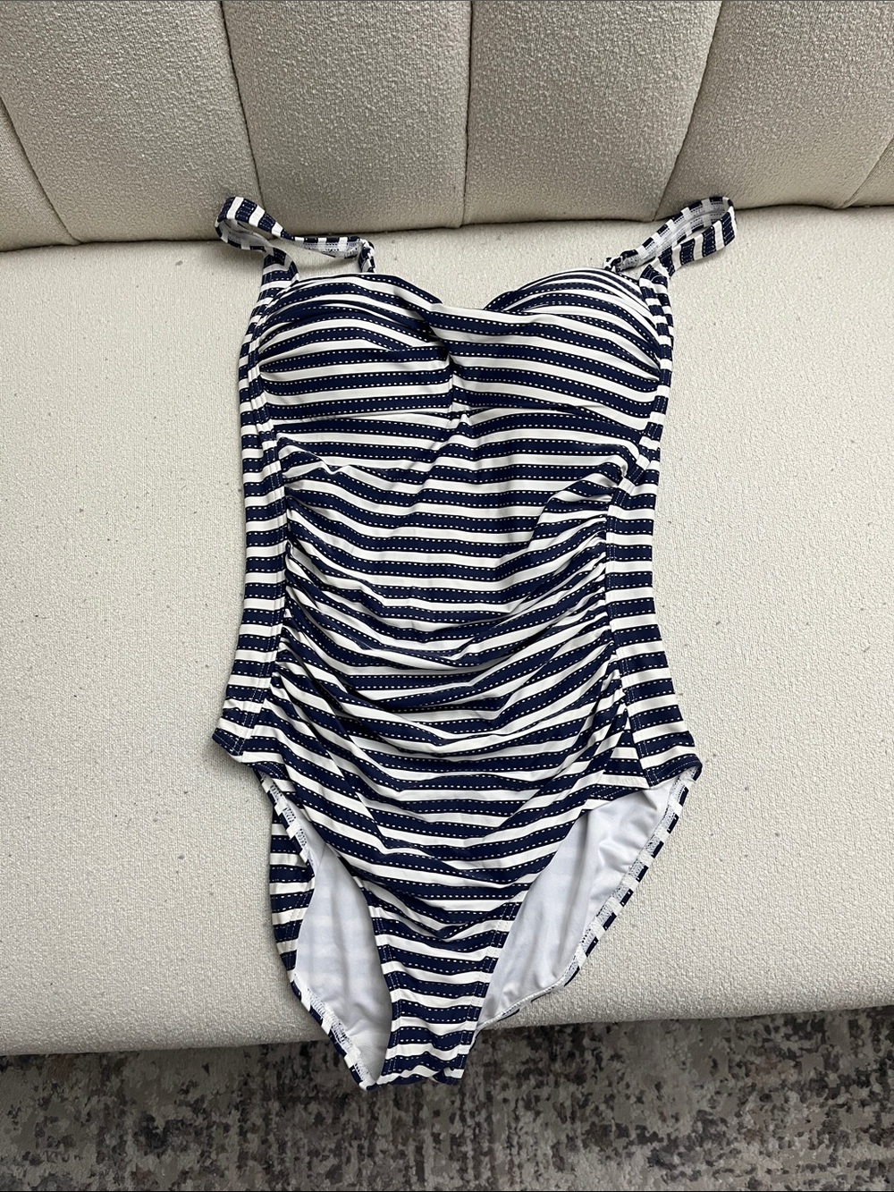 Niptuck Swim Navy and White Striped One-Piece